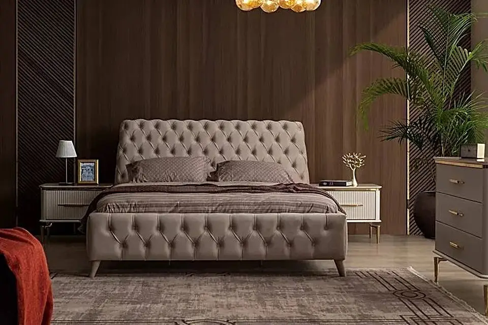 Begin Gold Karyola Bazalı 160x200 - Odasen Mobilya