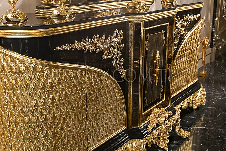 Lüx Hazar Klasik Siyah Yemek Odası - Masko İstanbul