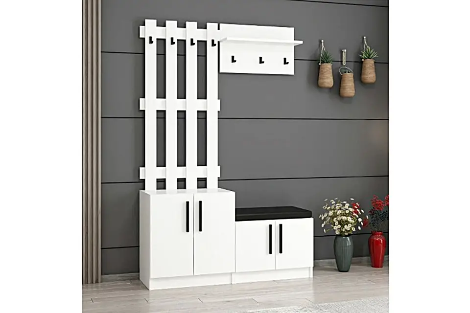 Tesla Portmanto Set 10 Beyaz - Antalya Döşemealtı