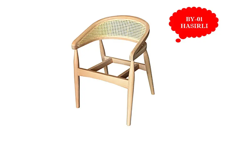 Gazel Hasırlı Ham Ahşap Sandalye İskelet - Ankara Siteler