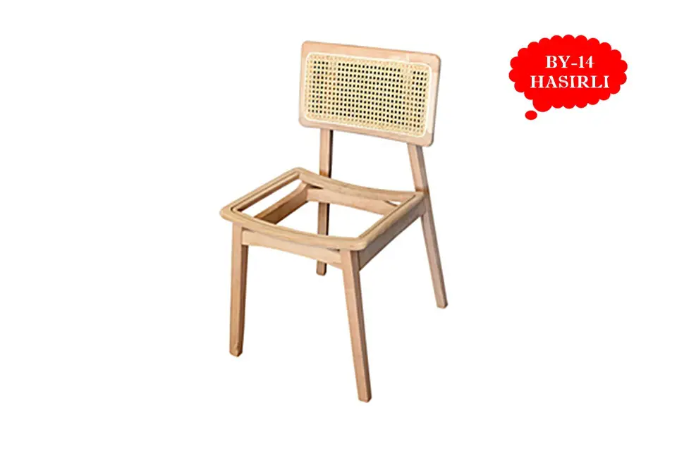 Alegra Hasırlı Ham Ahşap Sandalye İskeleti - Ankara Siteler
