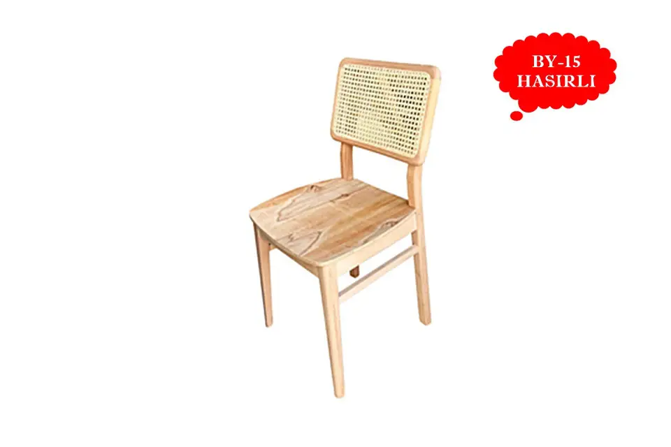 Ankara Siteler Toptan Hasırlı Ham Ahşap Sedef Sandalye