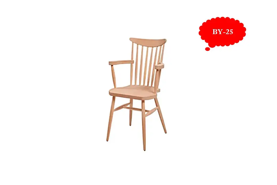 Mersin Toptan Kollu Ham Ahşap Yıldız Sandalye - Bysandalye
