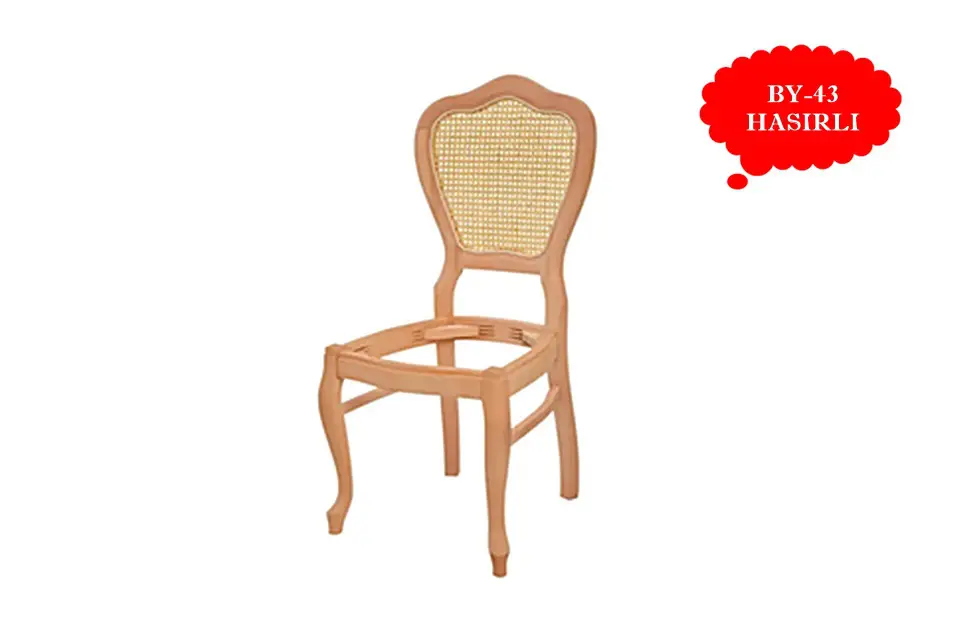 Hasırlı Oymasız Klasik Ham Ahşap Sandalye İskeleti - Toptan