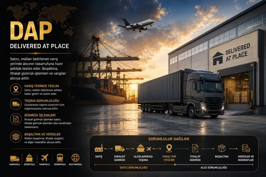 DAP (Delivered at Place) Teslim Şekli Nedir? Avantajları, Dezavantajları ve Kullanım Alanları
