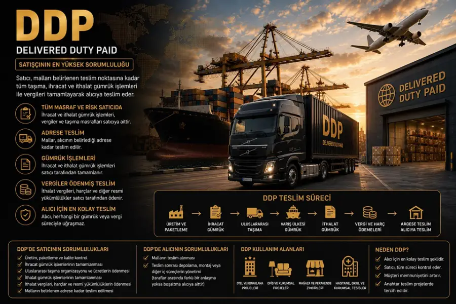 DDP (Delivered Duty Paid) Teslim Şekli Nedir? Avantajları, Dezavantajları ve Kullanım Alanları