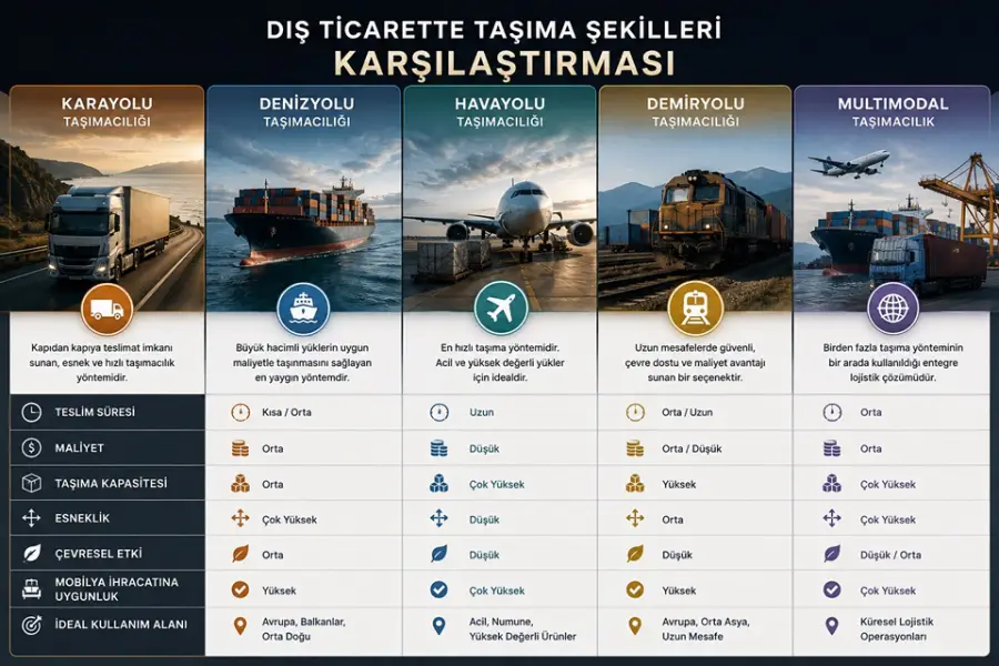 Dış Ticarette Taşıma Şekilleri Karşılaştırması