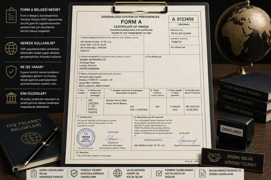 Dış Ticarette Form A Menşe Belgesi Nedir?